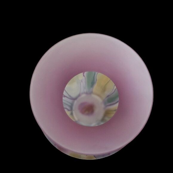 Vintage Nouveau Art Glass Hand Painted Vase by Rueven - Picture 6 of 10